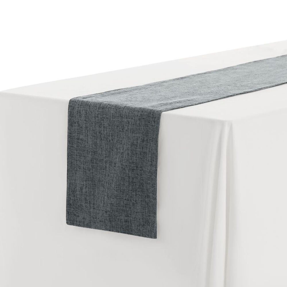 1 Pack Long Linen Flat Corner Table Banner 12x71 Inch Black